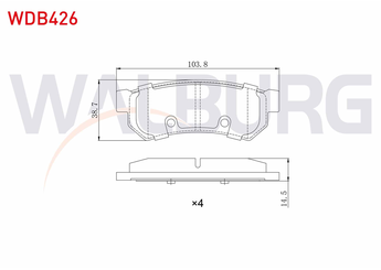 Fren Disk Balata Arka WALBURG WDB426  