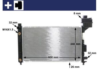 Su Radyatörü  MAHLE CR 323 000S  253102K050 1685000202 1685000302 1685000602 A1685000202 A 168 500 02 02 A1685000302 A 168 500 03 02 A1685000602 A 168 500 06 02