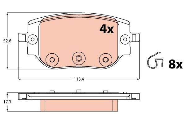Fren Disk Balata Arka Citroen Jumpy Combi (06.2016->)  TRW GDB2613