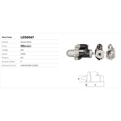 Marş Dinamosu  LUCAS ELEKTRIK LES0067