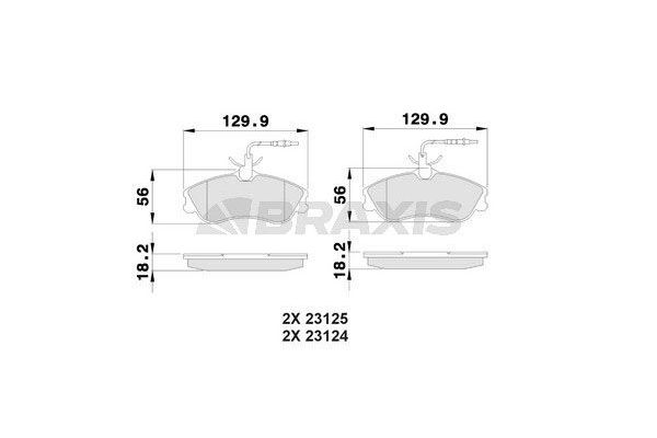 Fren Disk Balata Ön Peugeot 306 Cabriolet (S2)(04.1997->)  BRAXIS AB0020