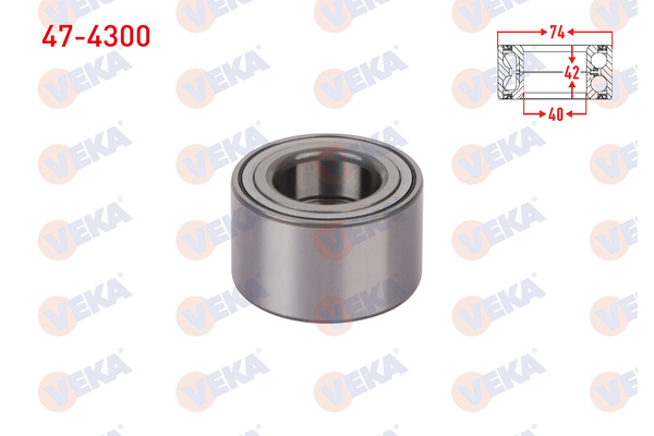 Teker Rulmanı Ön Sağ veya Sol Toyota Land Cruiser (J12)(2003->)  VEKA 47-4300