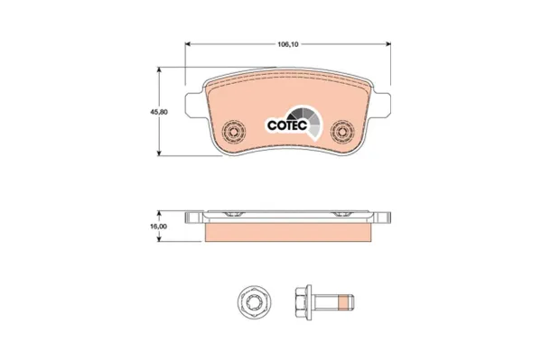Fren Disk Balata Arka Renault Fluence (10.2009->)  TRW GDB1791