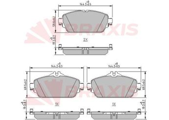 Fren Disk Balata Ön BRAXIS AA0624  A0004208700 4208700 000 420 87 00 84203620 008 420 36 20 84203720 008 420 37 20 A 000 420 87 00 A0084203620 A 008 420 36 20 A0084203720 A 008 420 37 20