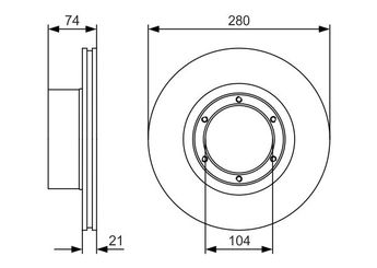 Fren Disk Ayna Ön Sağ ve Sol BOSCH 0 986 479 R49  33023501077 33023501078 3302-3501078 21080350107000 21213501070 2121350107080 3501070