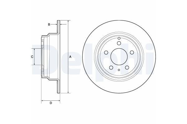 Fren Disk Ayna Arka Sağ ve Sol Volvo C70 Coupe (05.1997->)  DELPHI BG2842
