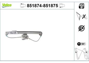 Cam Krikosu Arka Sol VALEO 851874  51357125059 51 35 7 125 059 7125059 7 125 059