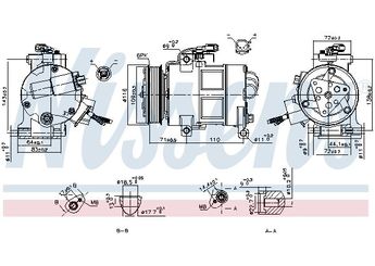 Klima Kompresörü  NISSENS 890249  DG9H19D629BB 2026793 2037513 2200036 2231902 5203850 5244444 DG9H19D629BC DG9H19D629BD DG9H19D629BE DG9H19D629BF DG9H19D629BG