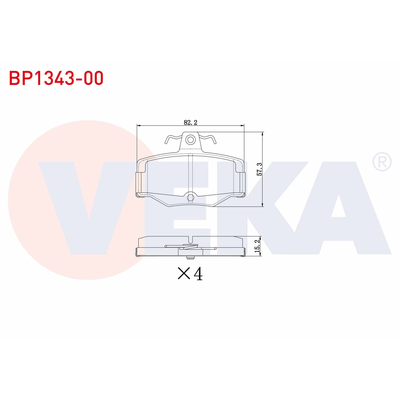 Fren Disk Balata Arka Nissan Primera Traveller [SW] (WP11)(04.1998->)  VEKA BP1343-00