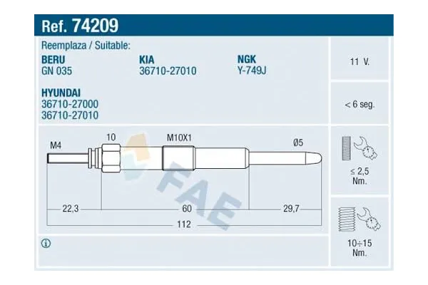Isıtma Bujisi  Hyundai Elantra (XD)(2000->)  ET1 102 422