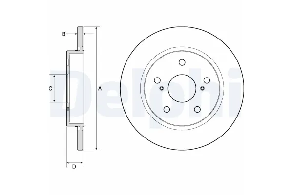 Fren Disk Ayna Arka Sağ ve Sol Toyota Auris / Auris Hybrid (E18)(10.2012->)  DELPHI BG4183C