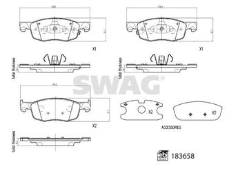 Fren Disk Balata Ön SWAG 33 10 9110  1M033323Z 1M03-33-23Z 4465K0000 04465-K0000 4465K0010 04465-K0010