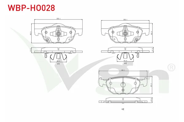 Fren Disk Balata Ön WGN WBP-HO028