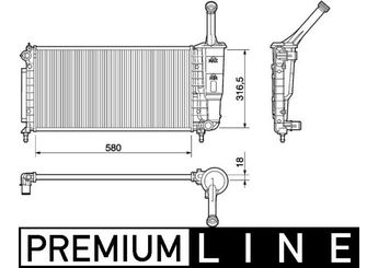 Su Radyatörü  MAHLE CR 1104 000P  1330P8 1330.P8 46834062 0000046834062 51734088 0000051734088 0046834062 0051734088 51802107 0051802107 51706057