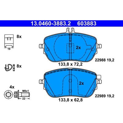 Fren Disk Balata Ön ATE 13.0460-3883.2