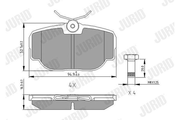 Fren Disk Balata Arka Land Rover Discovery (06.2002->)  JURID 573067J