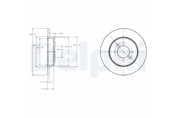 Fren Disk Ayna Arka Sağ ve Sol Renault Laguna Grandtour (K56)(08.1995->)  DELPHI BG2694
