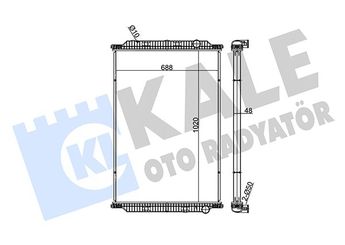 Su Radyatörü  KALE 349465  164000T350 5001866280 50 01 866 280 5010619446 50 10 619 446 5001873687 5001873689 7484201967 7485020212 7485026212