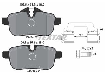 Fren Disk Balata Arka TEXTAR 2455901  34216788275 6788275