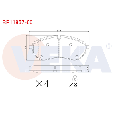 Fren Disk Balata Ön Volkswagen Crafter P.Van (SY/SX)(09.2016->)  VEKA BP11857-00