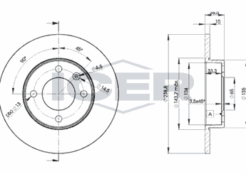 Fren Disk Ayna Ön Sağ ve Sol MAGNETI MARELLI 360704005100  811615301 811 615 301 811615301B 811 615 301 B 823615301 823 615 301