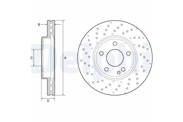 Fren Disk Ayna Ön Sağ ve Sol Mercedes CLA -Serisi (BM117)(03.2013->)  DELPHI BG4657C