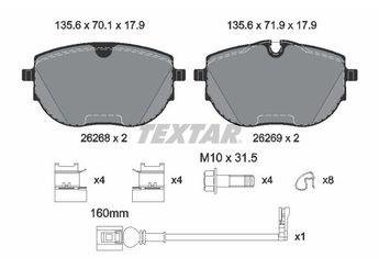 Fren Disk Balata Ön TEXTAR 2626801  7LA698151B 7LA698151 7LA698151D