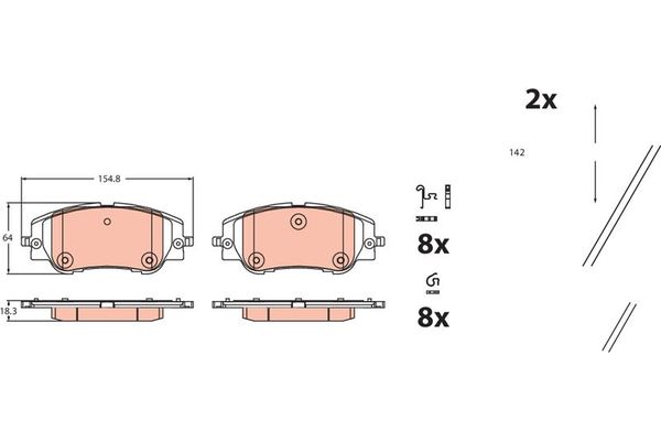 Fren Disk Balata Ön Opel Corsa F / Corsa-e F (2019->)  TRW GDB2478