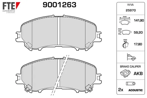 Fren Disk Balata Ön Nissan Qashqai (J11E)(2013->)  FTE 9001263