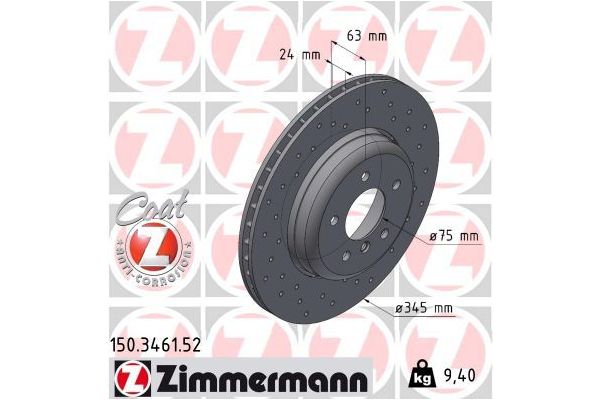 Fren Disk Ayna Arka Sağ ve Sol BMW 6 Serisi Coupe (E63)(2003->)  ZIMMERMANN 150.3461.52