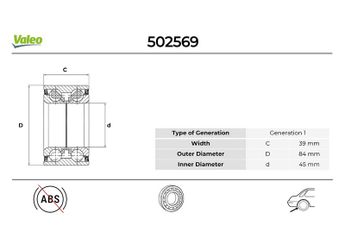 Teker Rulmanı Arka Sağ veya Sol VALEO 502569  A2099800016 19810427 1243500749 1293500049 1299800016 1299800116 1299800216 1299800316 1299800416 2013500149 2013500249 2013500549 2019800016 2019800116 2029800016 2029800116 2029810127 2039800016 2099800016 9800316 A0009800316 A1243500749 A1293500049 A1299800016 A1299800116 A1299800216 A1299800316 A1299800416 A2013500149 A2013500249 A2013500549 A2019800016 A2019800116 A2029800016 A2029800116 A2029810127 A2039800016