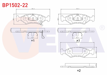 Fren Disk Balata Ön VEKA BP1502-22  