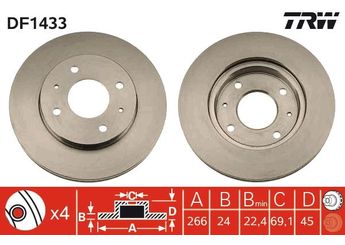 Fren Disk Ayna Ön Sağ ve Sol AYD 50891  MB500969 MB500968 MB366080 MB366480 3256152893