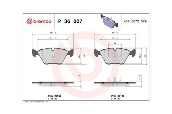 Fren Disk Balata Ön Jaguar XK (XK8/XKR) Coupe (X100)(10.1996->)  MAGNETI MARELLI 363700436007