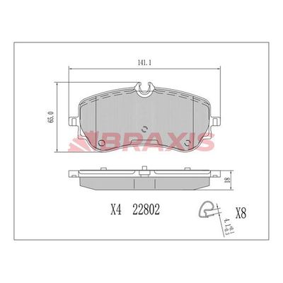 Fren Disk Balata Arka Volkswagen Crafter P.Van (SY/SX)(09.2016->)  BRAXIS AA0703