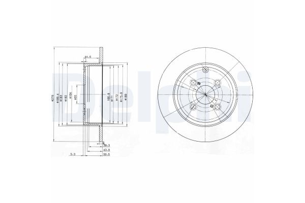 Fren Disk Ayna Arka Sağ ve Sol Toyota Corolla Combi SW (E12)(2002->)  DELPHI BG3974