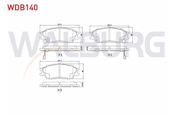 Fren Disk Balata Ön Hyundai Accent (X3)(1998->)  WALBURG WDB140