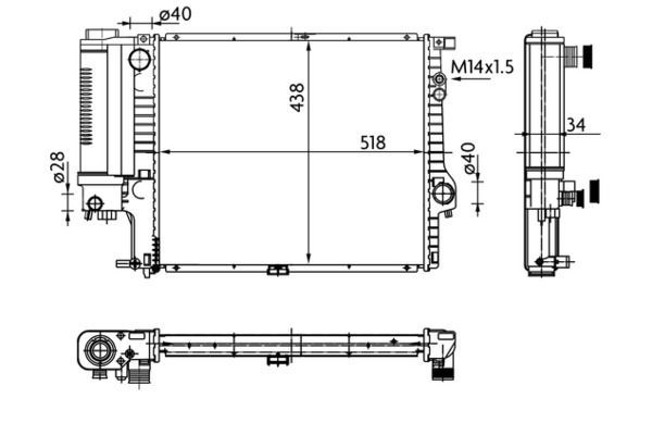 Su Radyatörü  BMW 5 Serisi Touring (E39)(1997->)  MAHLE CR 251 000S