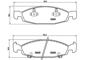 Fren Disk Balata Ön BREMBO P 37 005  5018592AA 05018592AA 5018592AB 5011969AA 05011969AA K5011969AA K5018592AB