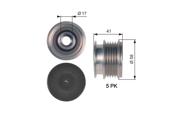 Alternatör Kasnağı  Volvo XC60 (04.2008->)  GATES OAP7126