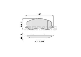 Fren Disk Balata Ön BRAXIS AB0070  1721087 1824346 1371402 1433952 1488962 1553797 1560014 6C112K021AB 6C112K021AC 6C112K021AD 6C112K021AE 9C112K021AA ME6C1J2K021AA ME6C1J2K021AB