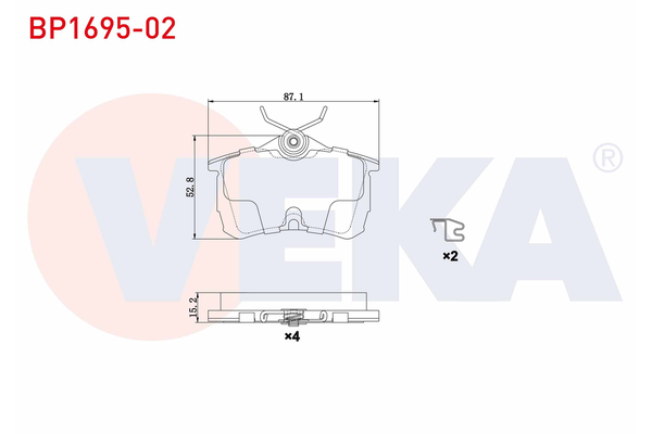 Fren Disk Balata Arka Honda Accord (CG7-9/CH1-7)(10.1998->)  VEKA BP1695-02