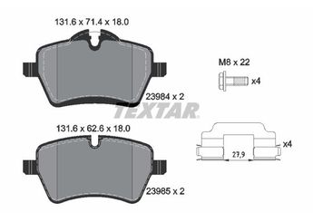 Fren Disk Balata Ön TEXTAR 2398401  34116778320 34112167235 2167235 34116798469 34112289147 6798469 2289147