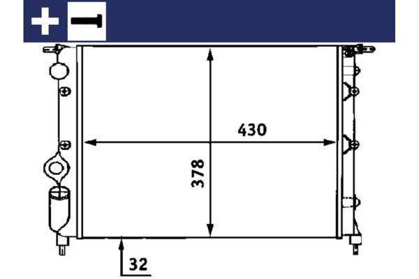 Su Radyatörü  Renault Clio I Faz III (04.1996->)  MAHLE CR 476 000S