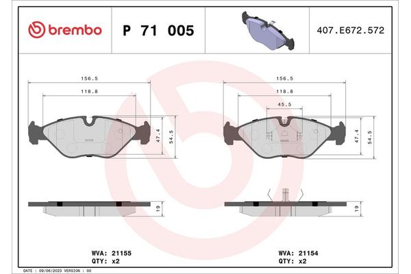 Fren Disk Balata Ön BREMBO P 71 005