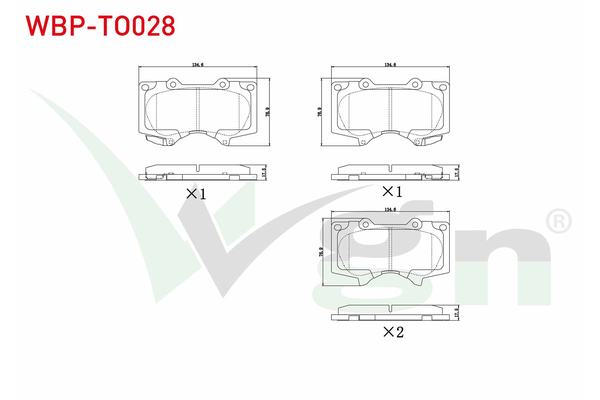 Fren Disk Balata Ön Toyota Land Cruiser (J15)(2018->)  WGN WBP-TO028