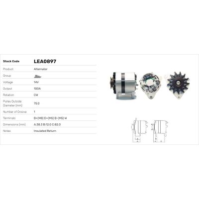Alternatör  LUCAS ELEKTRIK LEA0897
