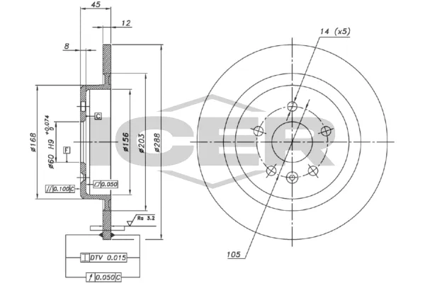Fren Disk Ayna Arka Sağ ve Sol WALBURG WBD1363