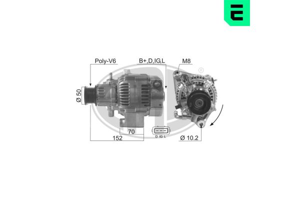 Alternatör  MG Rover Rover 600 (RH)(1993->)  ERA 210587A