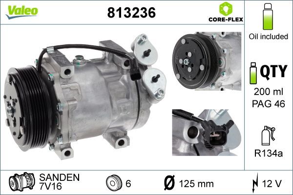 Klima Kompresörü  Ford Focus 3/4/5 Kapı (CAP)(08.2004->)  VALEO 813236